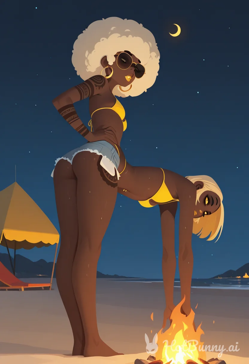 Black Swimsuit Blonde Ai Hentai