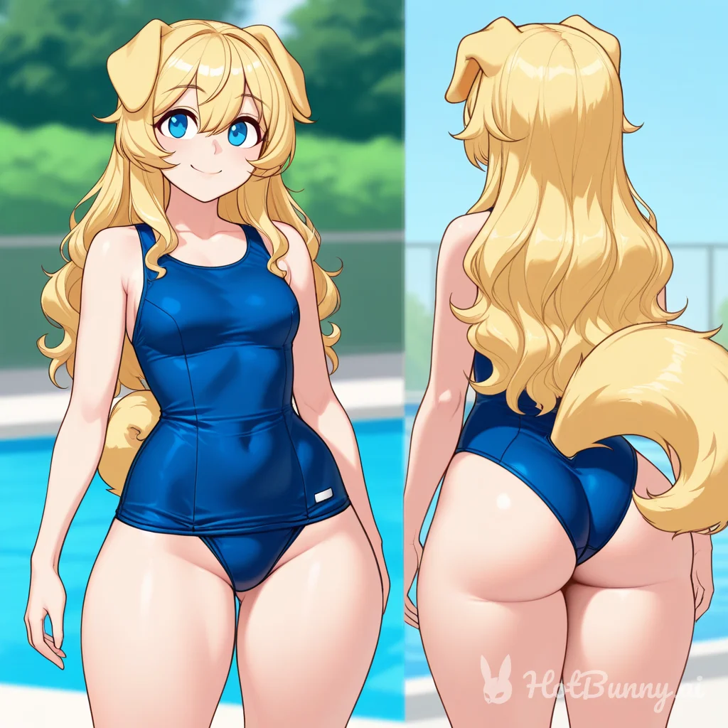 Dog Girl Swimsuit Blonde Ai Hentai