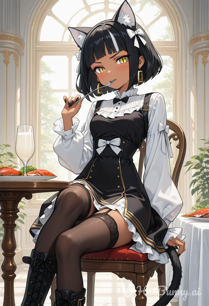 Cat Girl Ebony Lingerie Ai Hentai