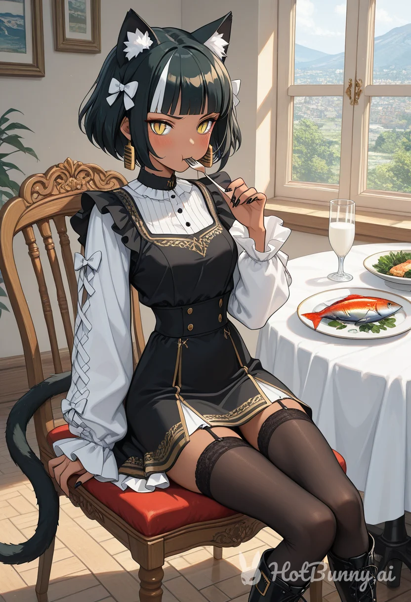 Cat Girl Ebony Lingerie Ai Hentai