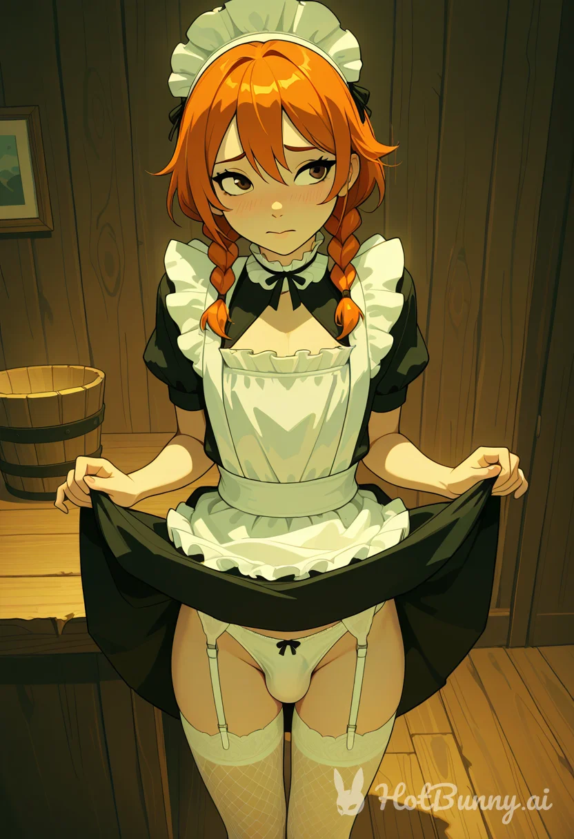Spying on Femboy Maid