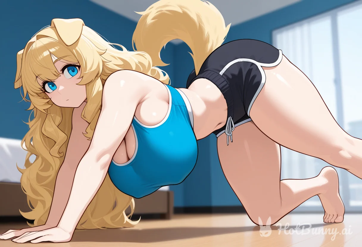 Dog Girl Huge Tits Blonde Ai Hentai