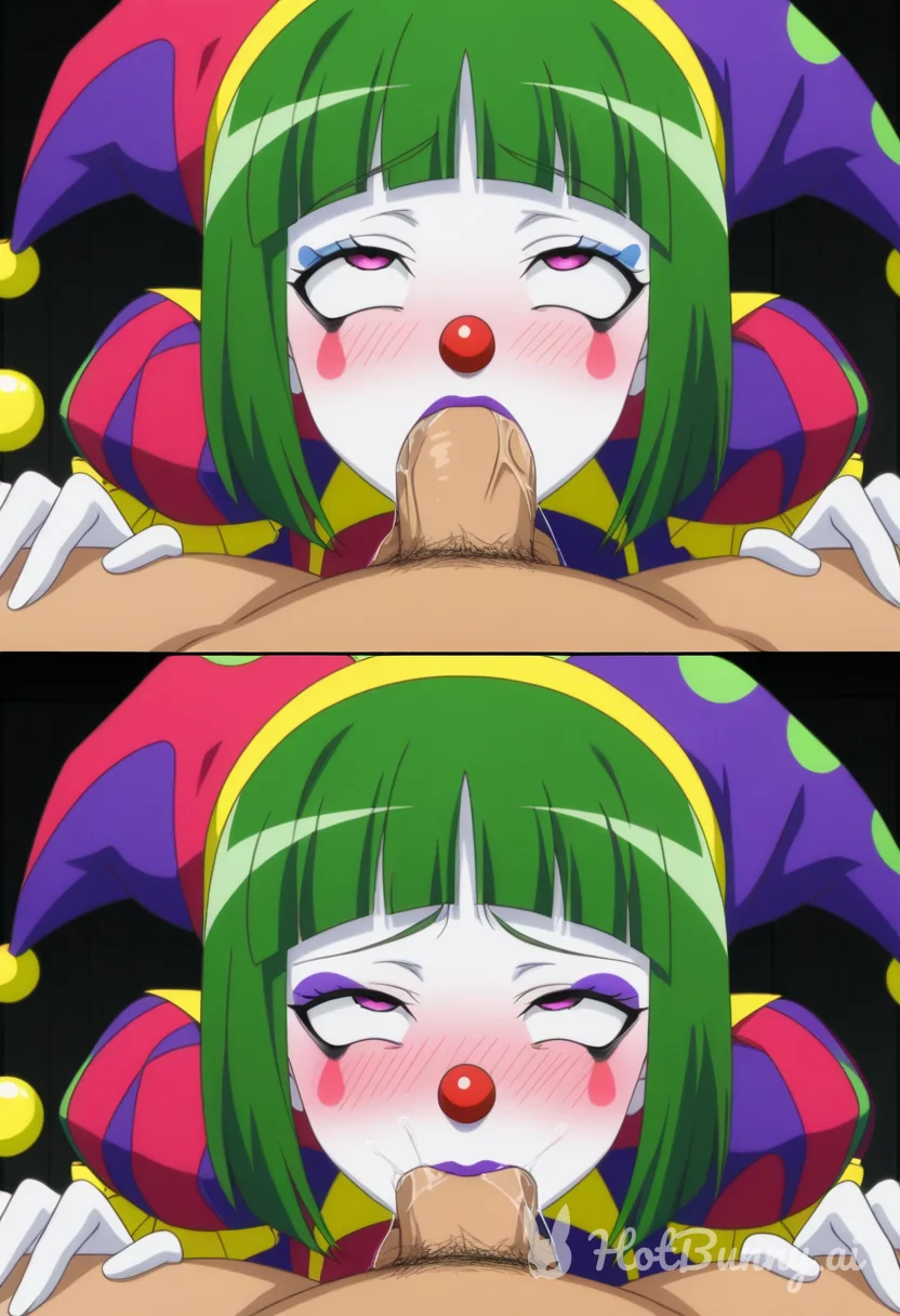 Clown girl sucking