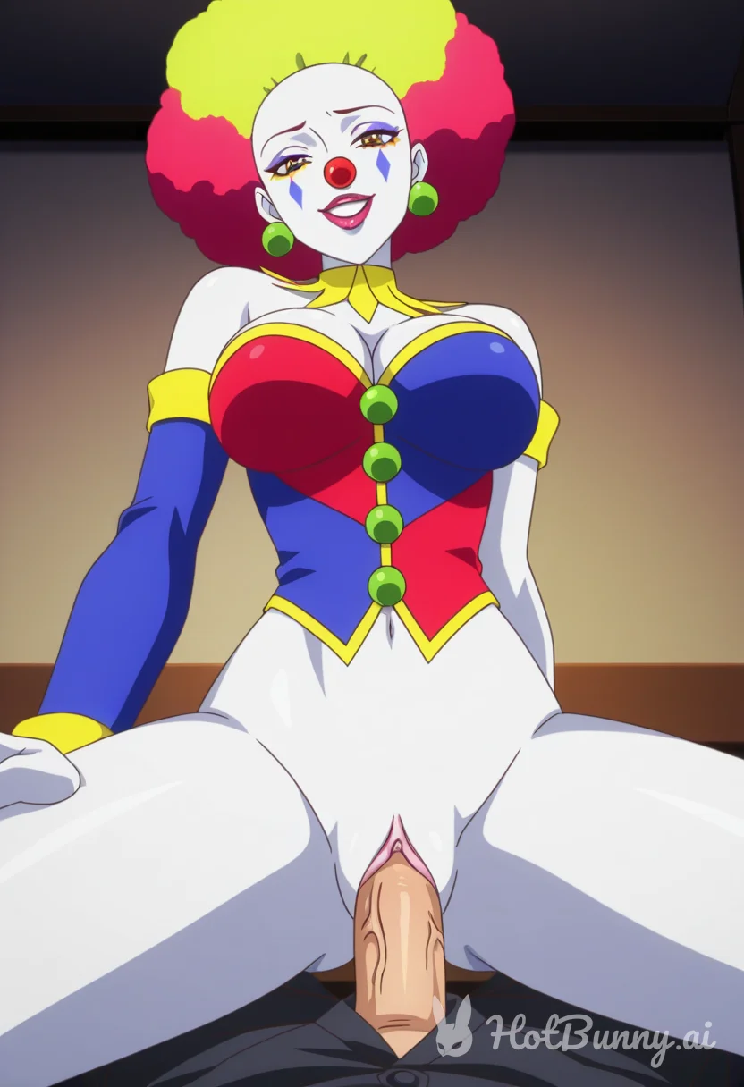 Clown girl riding pov