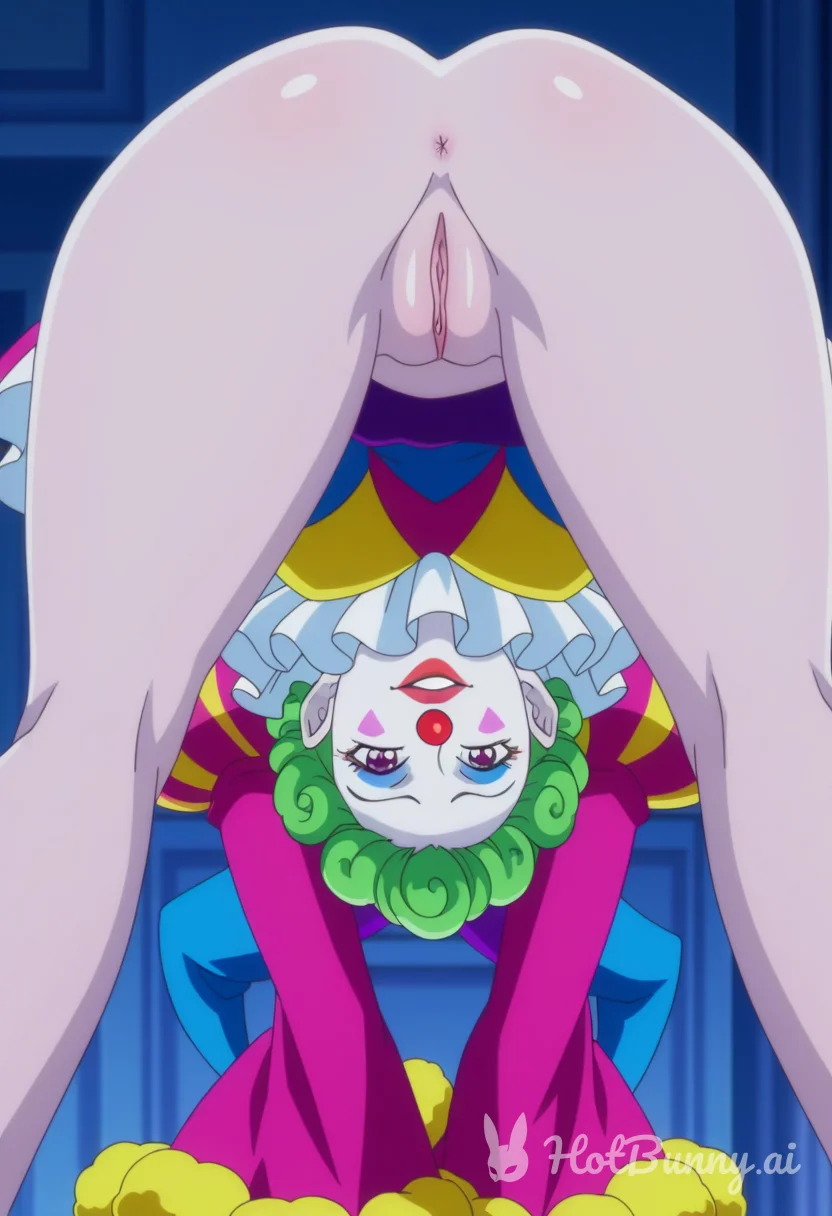 Clown girl looking back