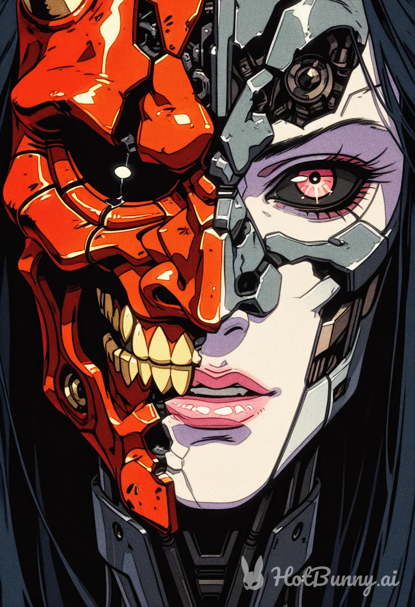 Robot Pink Lips Cyberpunk Ai Hentai
