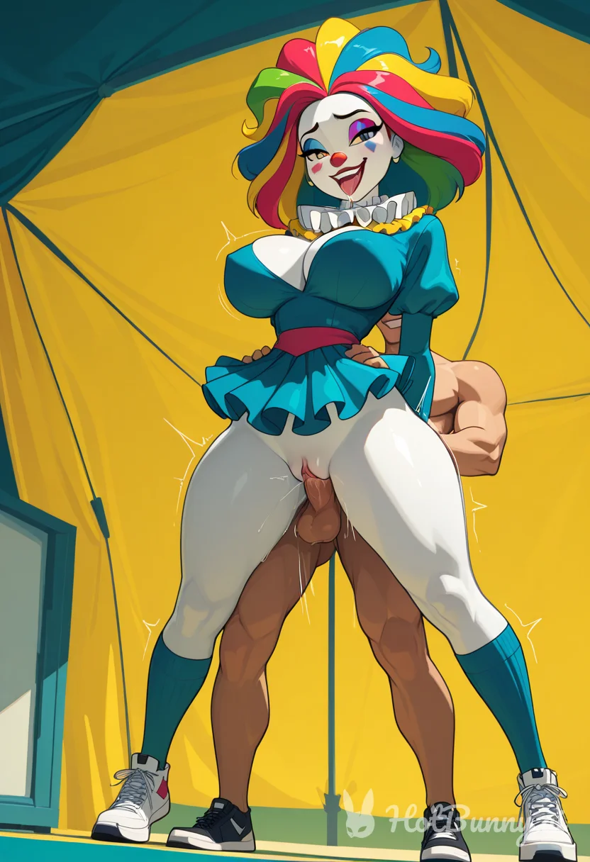 Tall clown girl