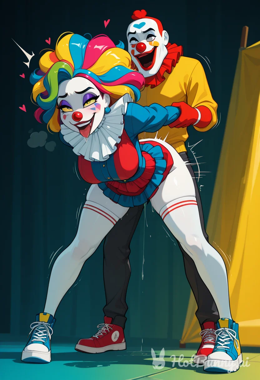 Clown girl in heat