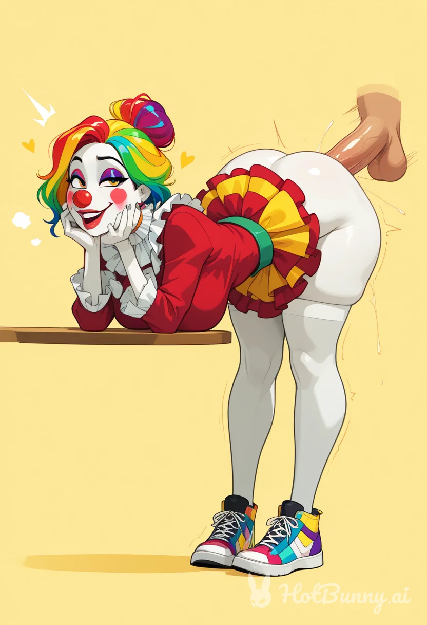 Clown milf taking it from behind