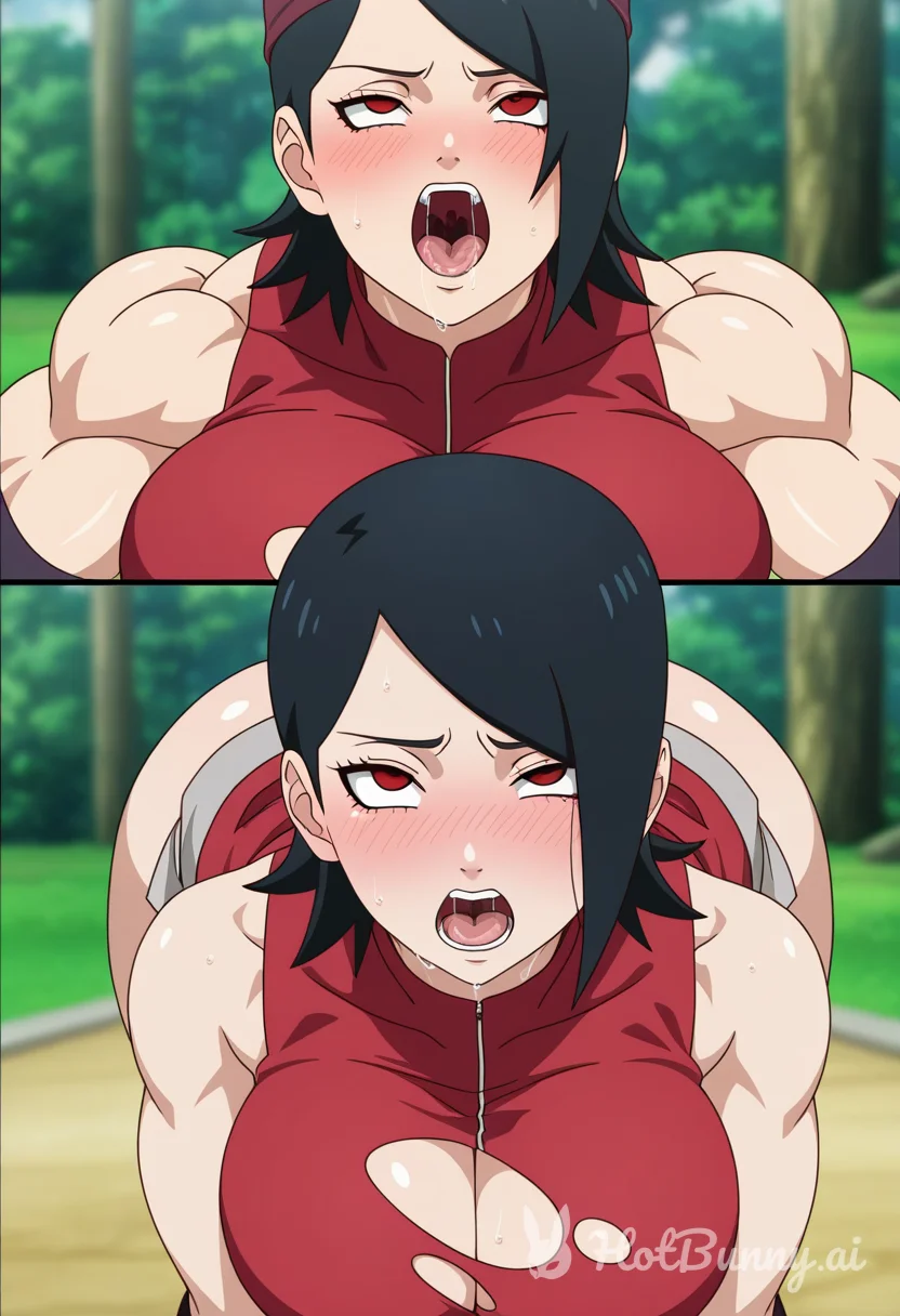 Sarada Uchiha muscles expansion