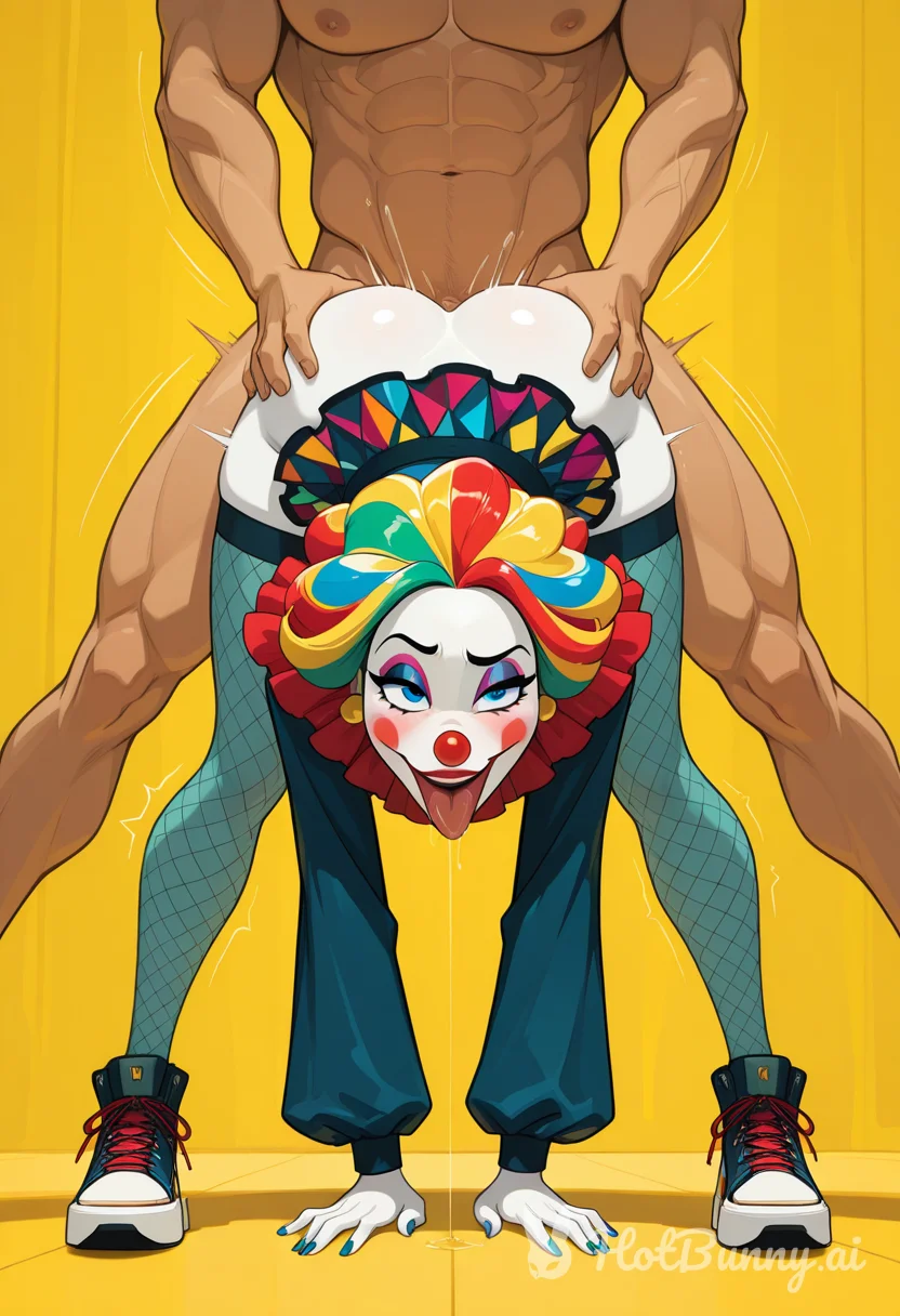 Clown milf bent over