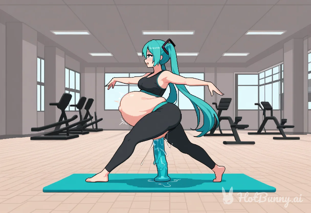 Miku having a time at the gym