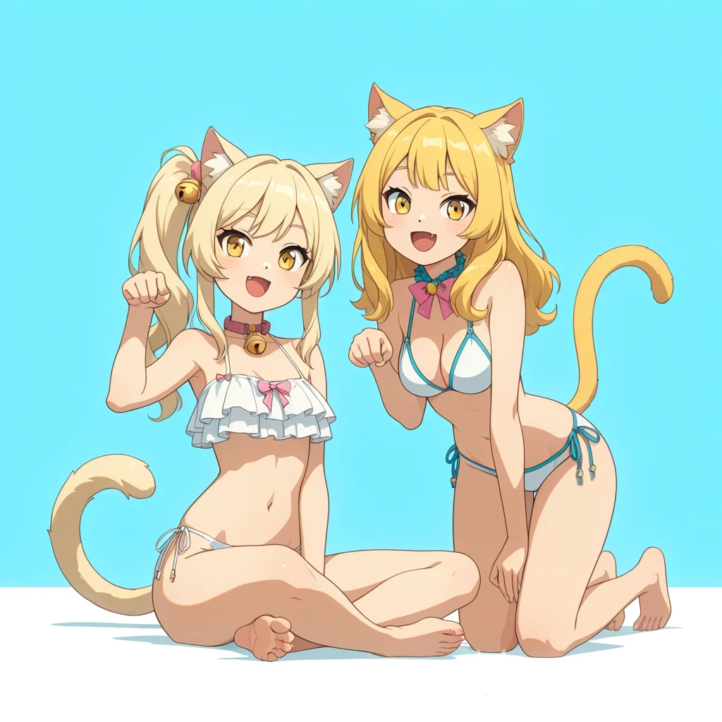 Cat Girl Swimsuit Blonde Ai Hentai