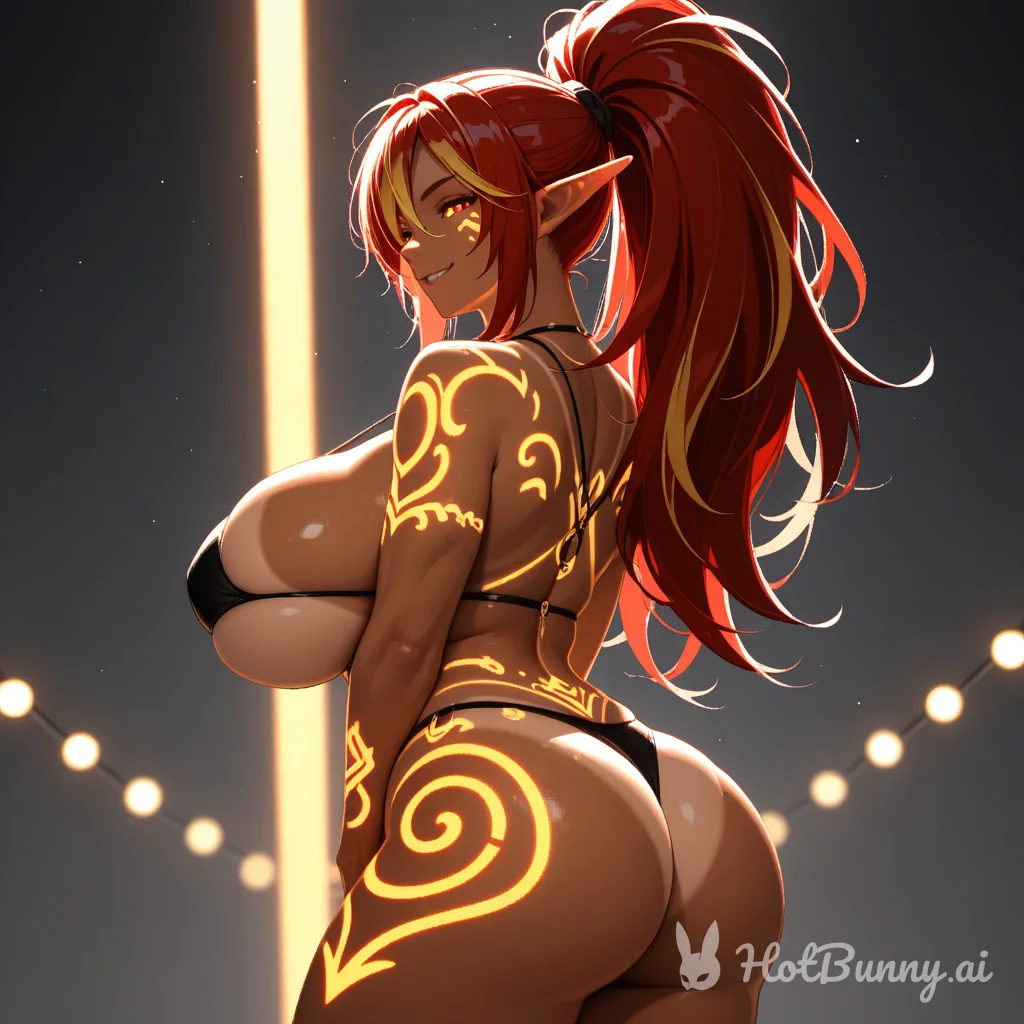 Elf Ebony Swimsuit Ai Hentai