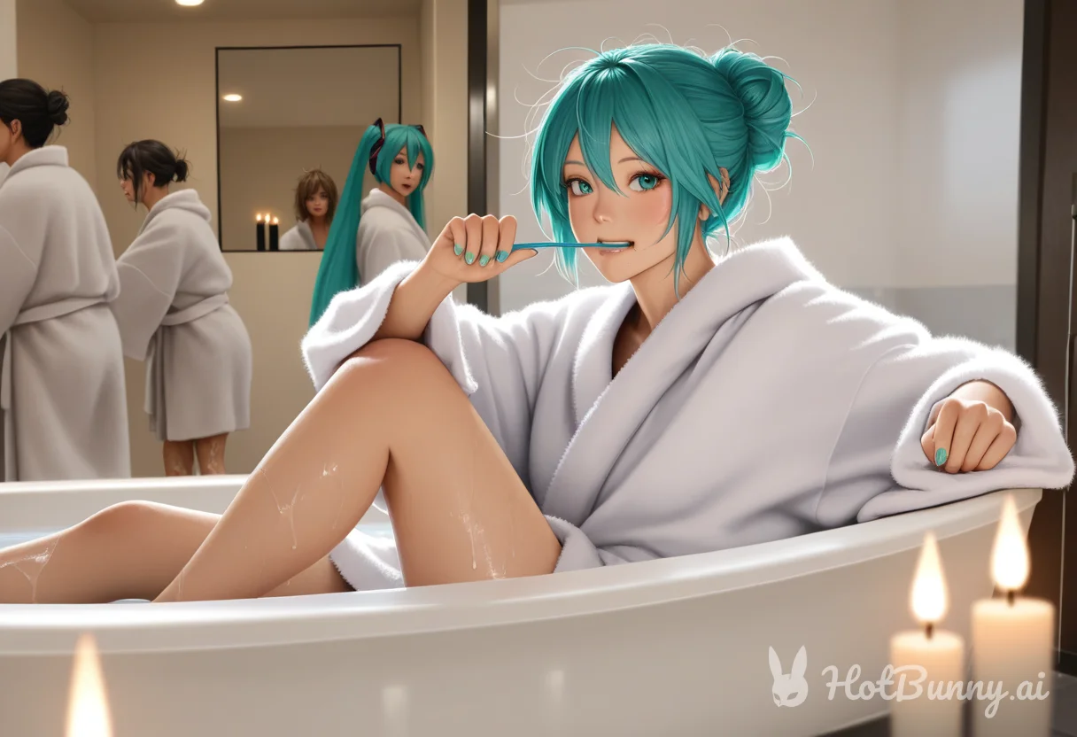 Miku in bath