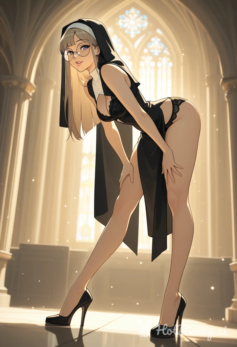 Lingerie Nun Blonde Ai Hentai