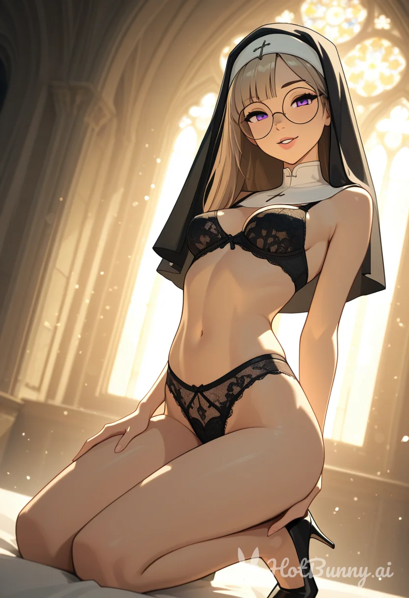 Lingerie Nun Blonde Ai Hentai