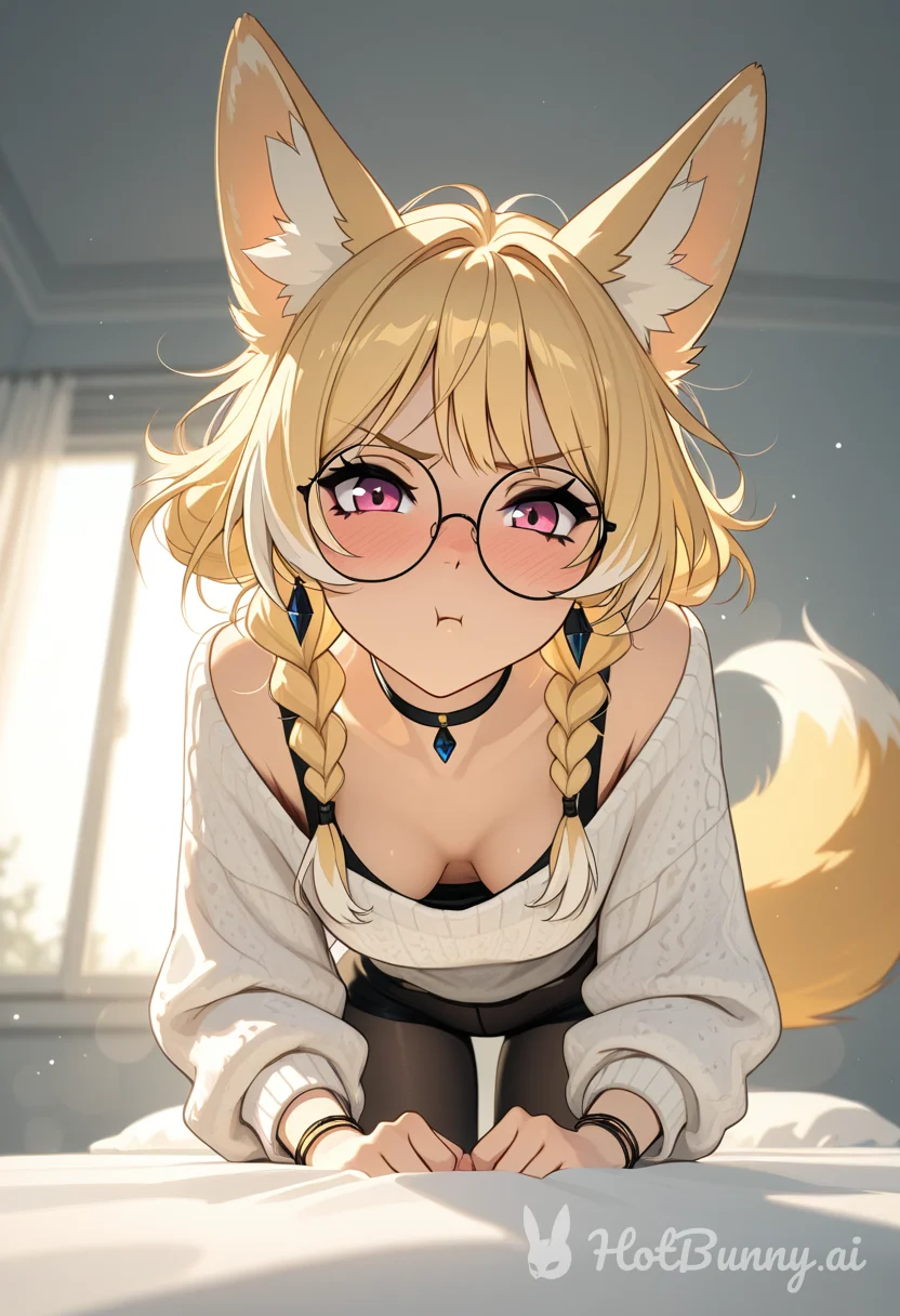 Fox Girl Blonde Lingerie Ai Hentai