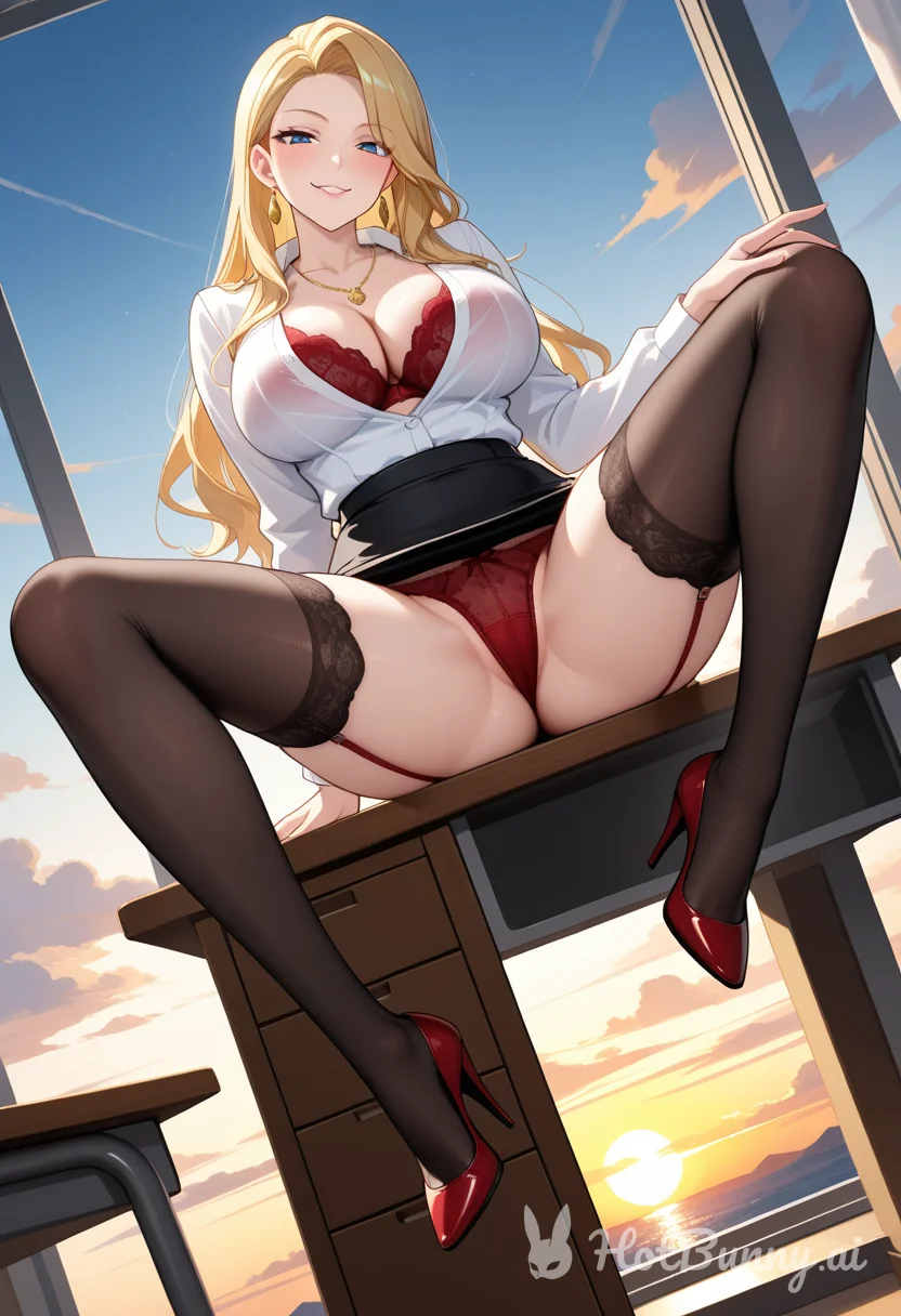 Lingerie Teacher Blonde Ai Hentai