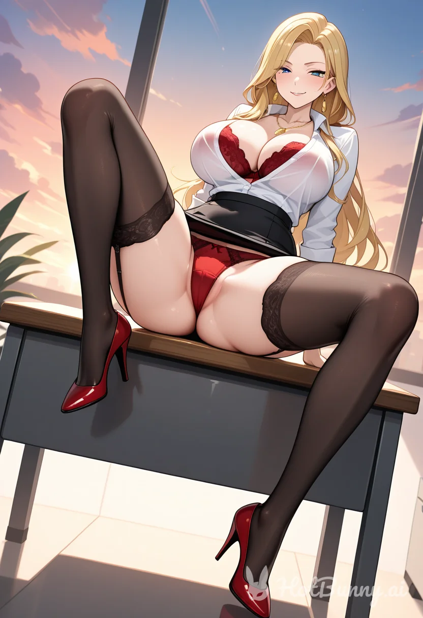 Lingerie Office Blonde Ai Hentai