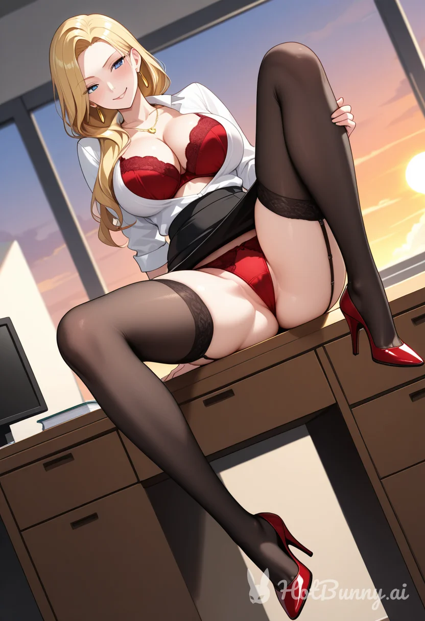 Office Lingerie Blonde Ai Hentai
