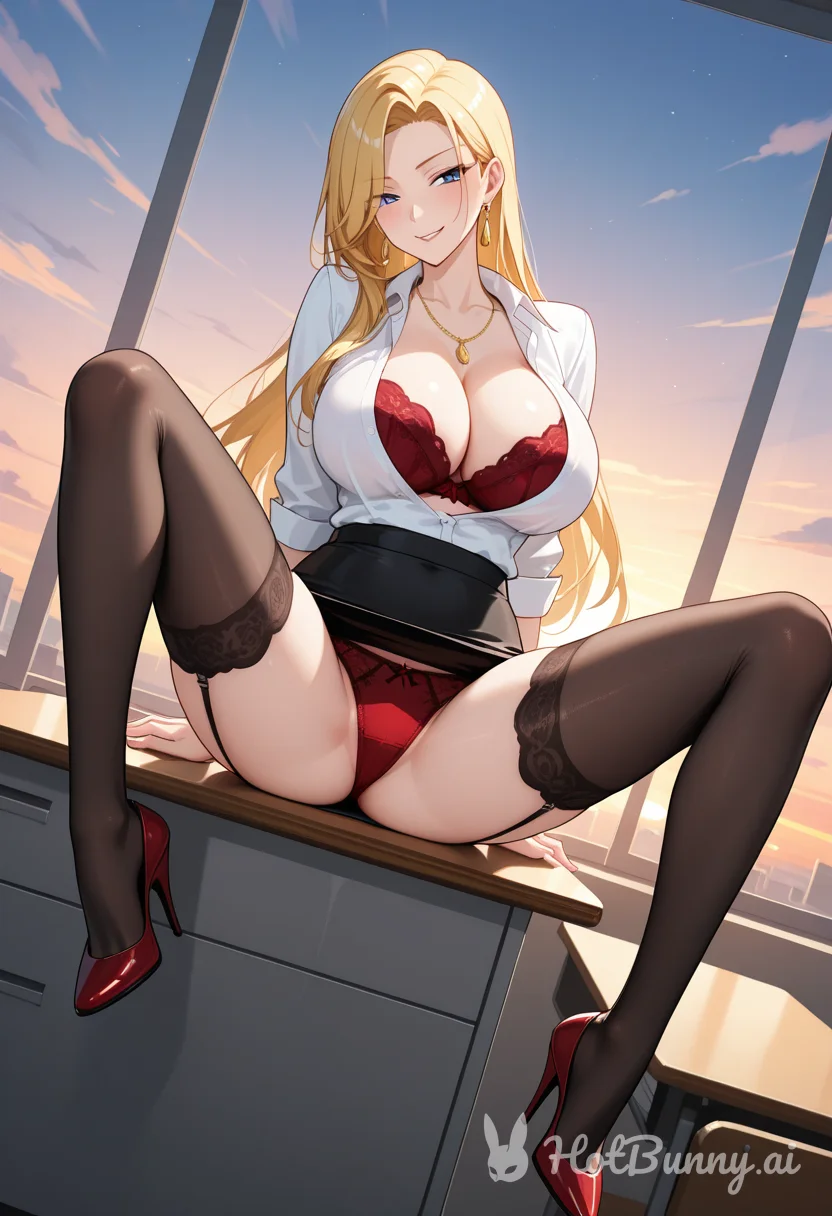 Lingerie Teacher Blonde Ai Hentai