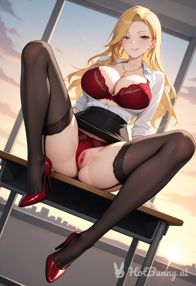Lingerie Office Blonde Ai Hentai