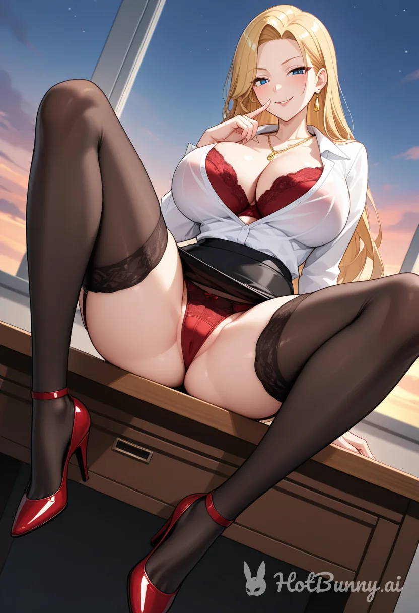 Lingerie Huge Tits Blonde Ai Hentai