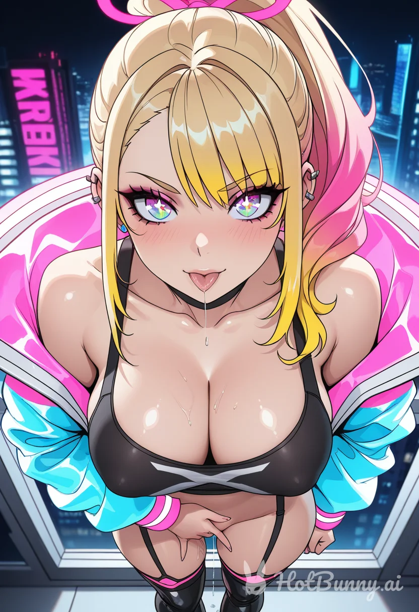 Public Blonde Lingerie Ai Hentai