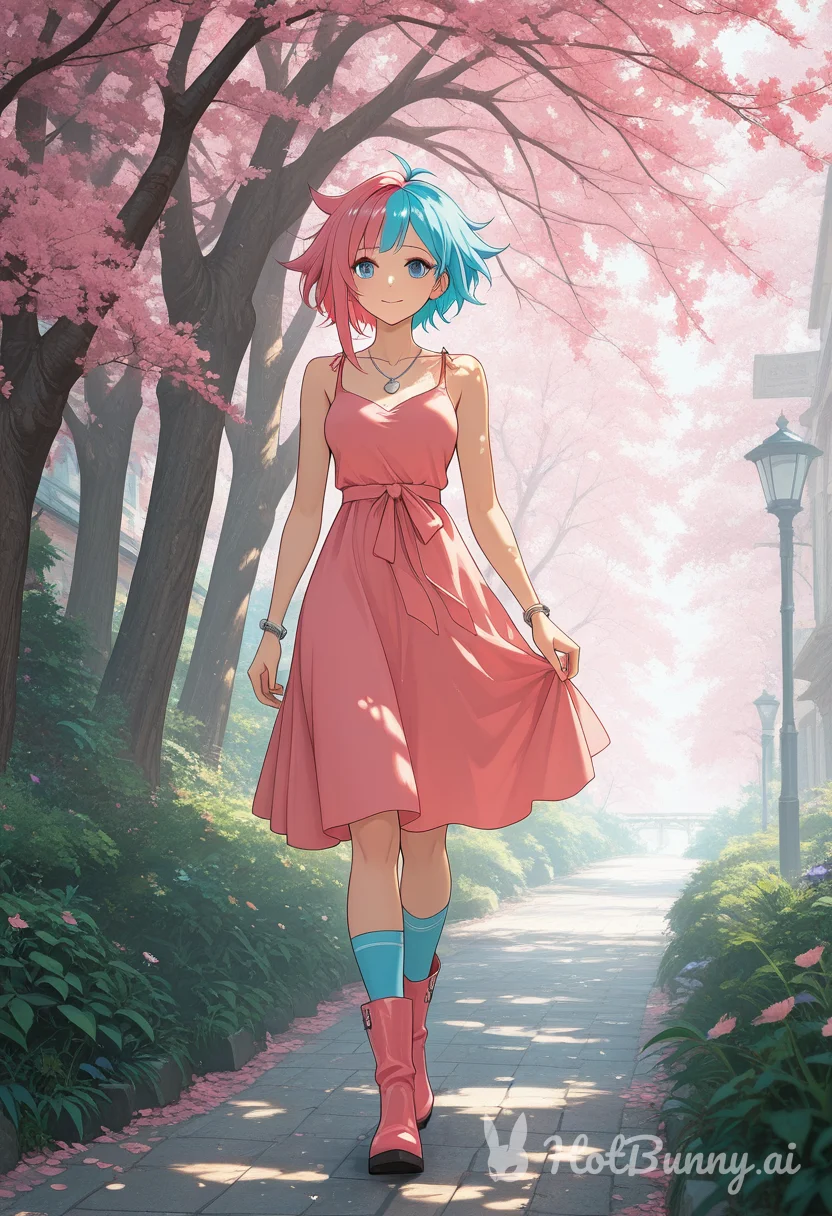 Lossy walking under the sakura trees