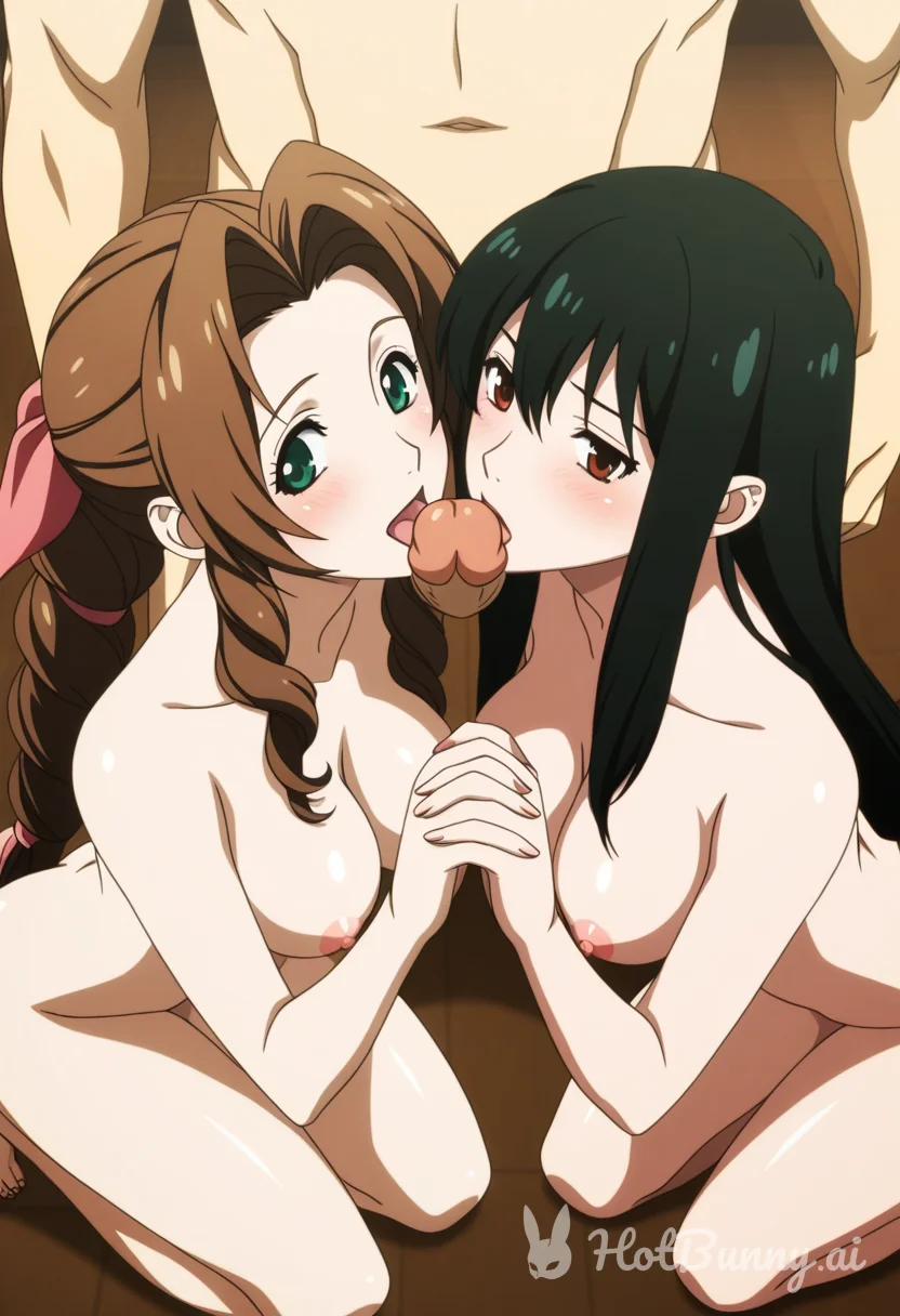 Tifa and Aerith Blowjob Ai Hentai