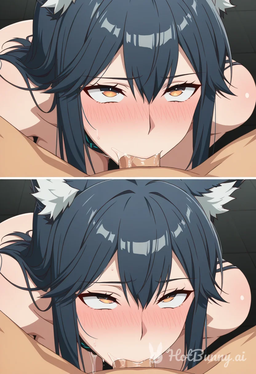 Texas from Arknights Wolf Girl Blowjob Ai Hentai