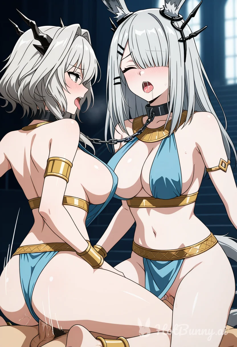 Frostnova from Arknights Bunny Girl Threesome Ai Hentai