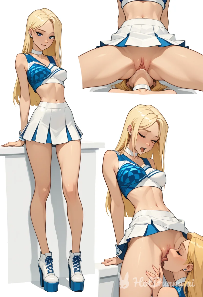 Blowjob Blonde Cheerleader Ai Hentai