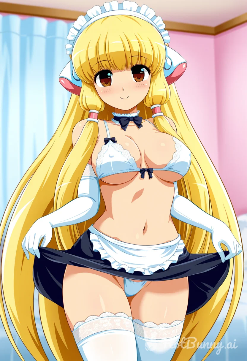 Maid Blonde Lingerie Ai Hentai