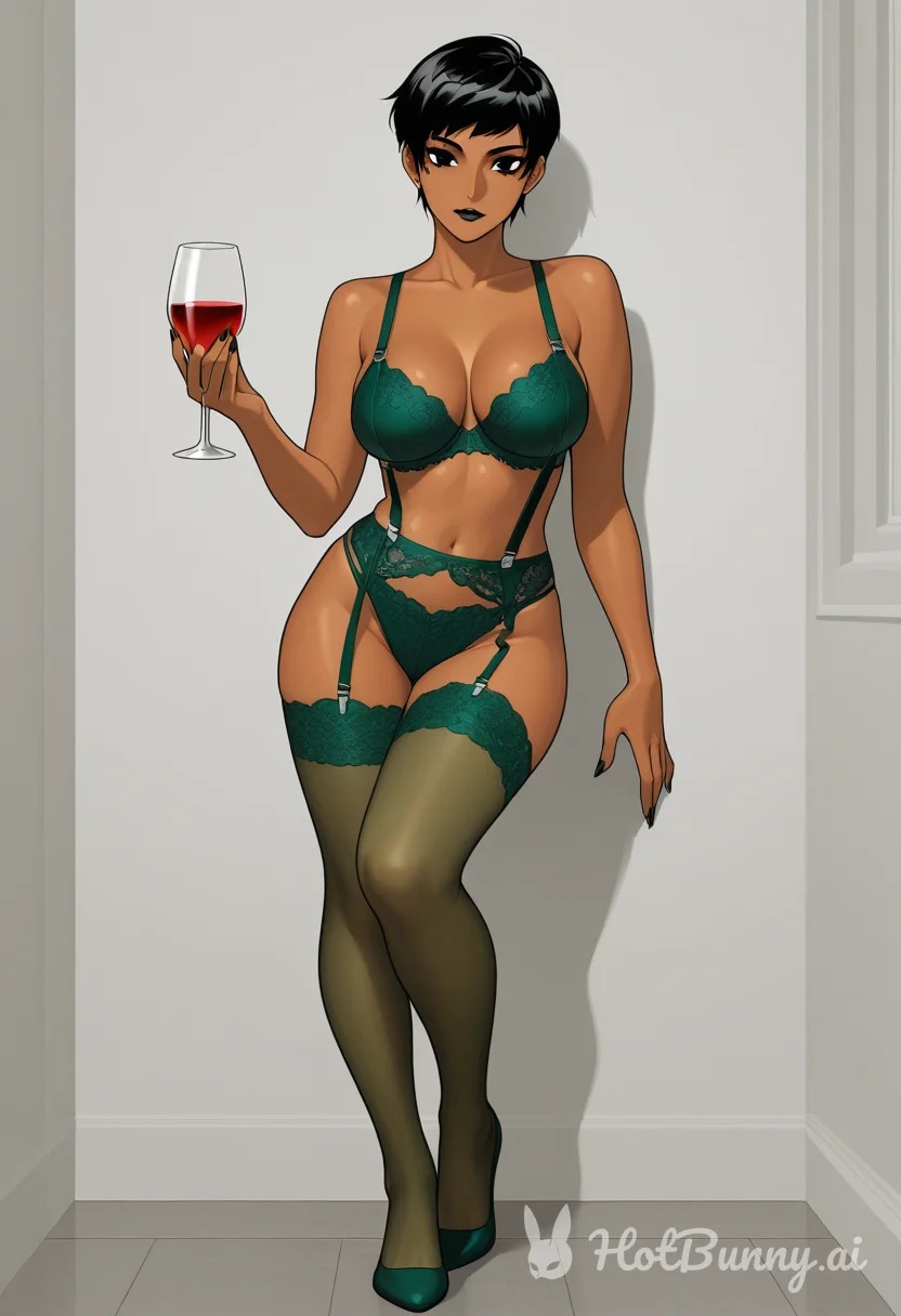 Lingerie Ebony Muscle Girl Ai Hentai