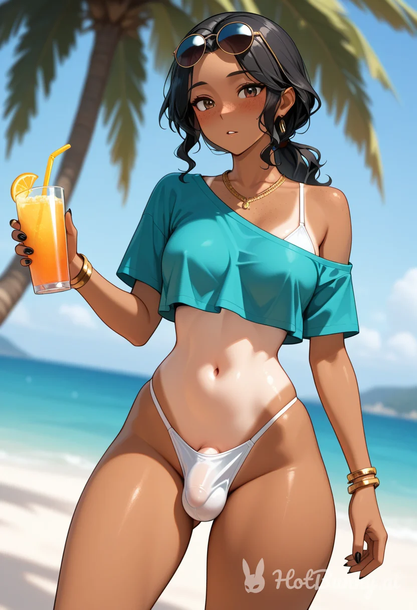 Futanari Ebony Swimsuit Ai Hentai