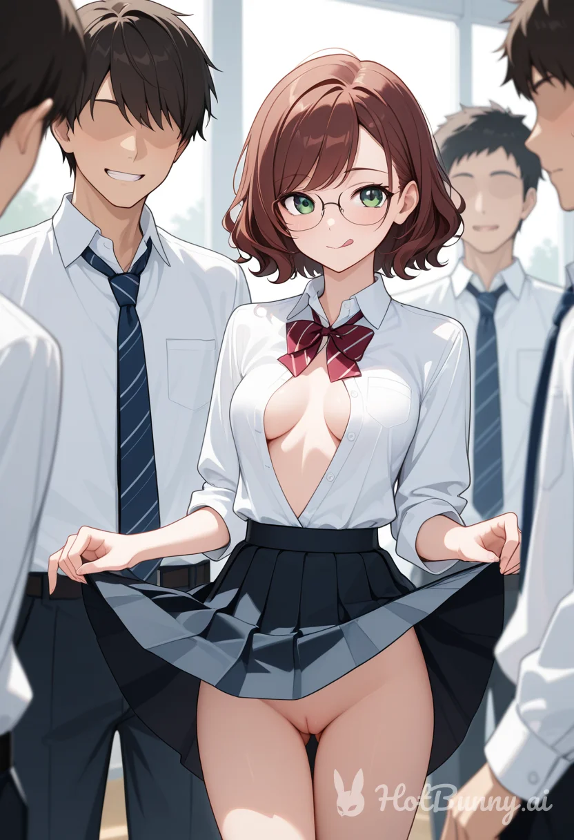 Public Schoolgirl Licking Lips Ai Hentai