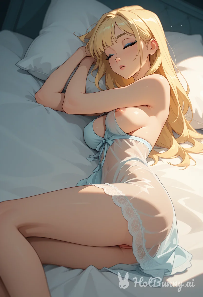 Sleeping Lingerie Blonde Ai Hentai
