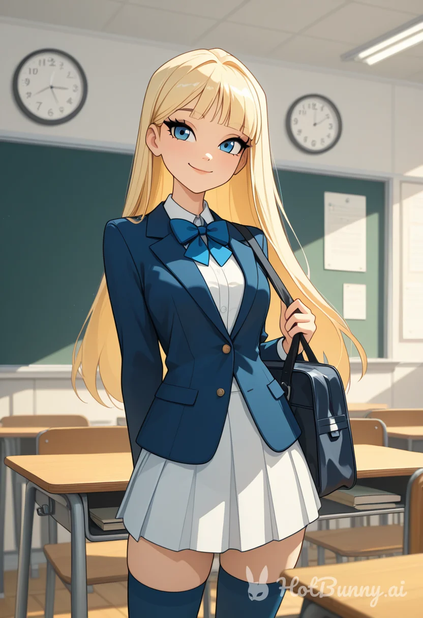 School Schoolgirl Blonde Ai Hentai