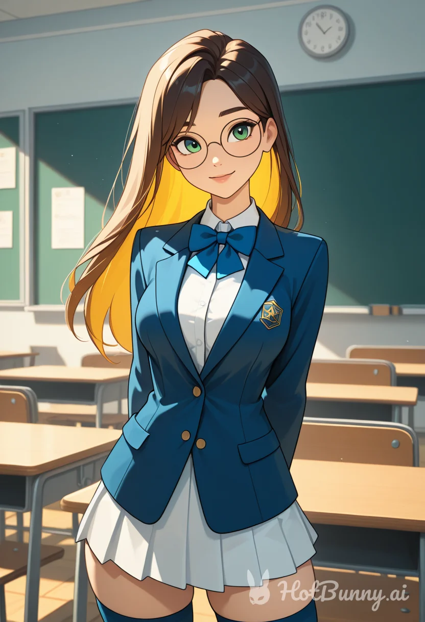 School Schoolgirl Blonde Ai Hentai