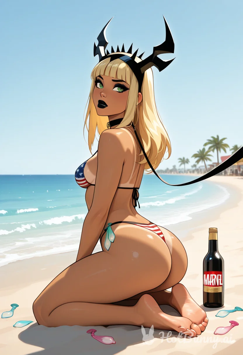 Ebony Swimsuit Blonde Ai Hentai