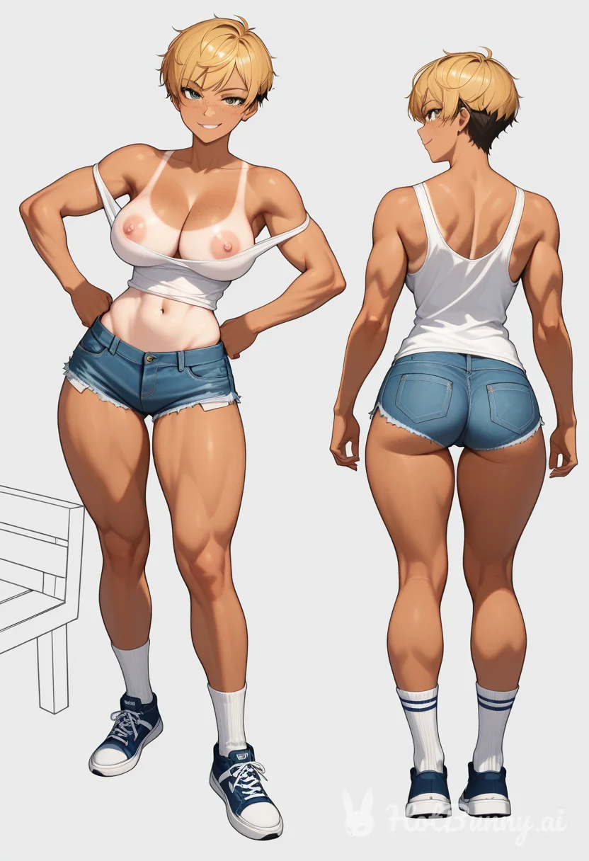 Ebony Muscle Girl Blonde Ai Hentai