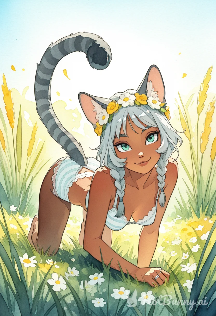 Cat Girl Ebony Lingerie Ai Hentai