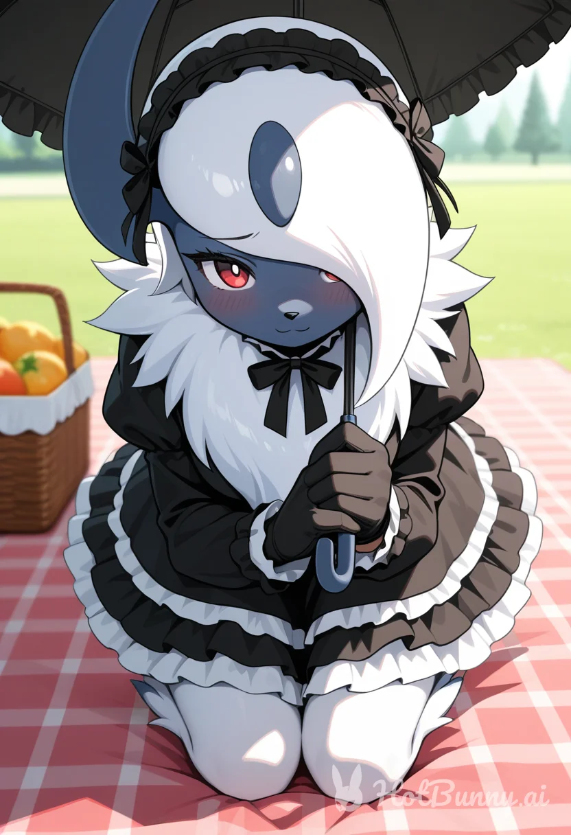 picnic with a cute gothic lolita...
