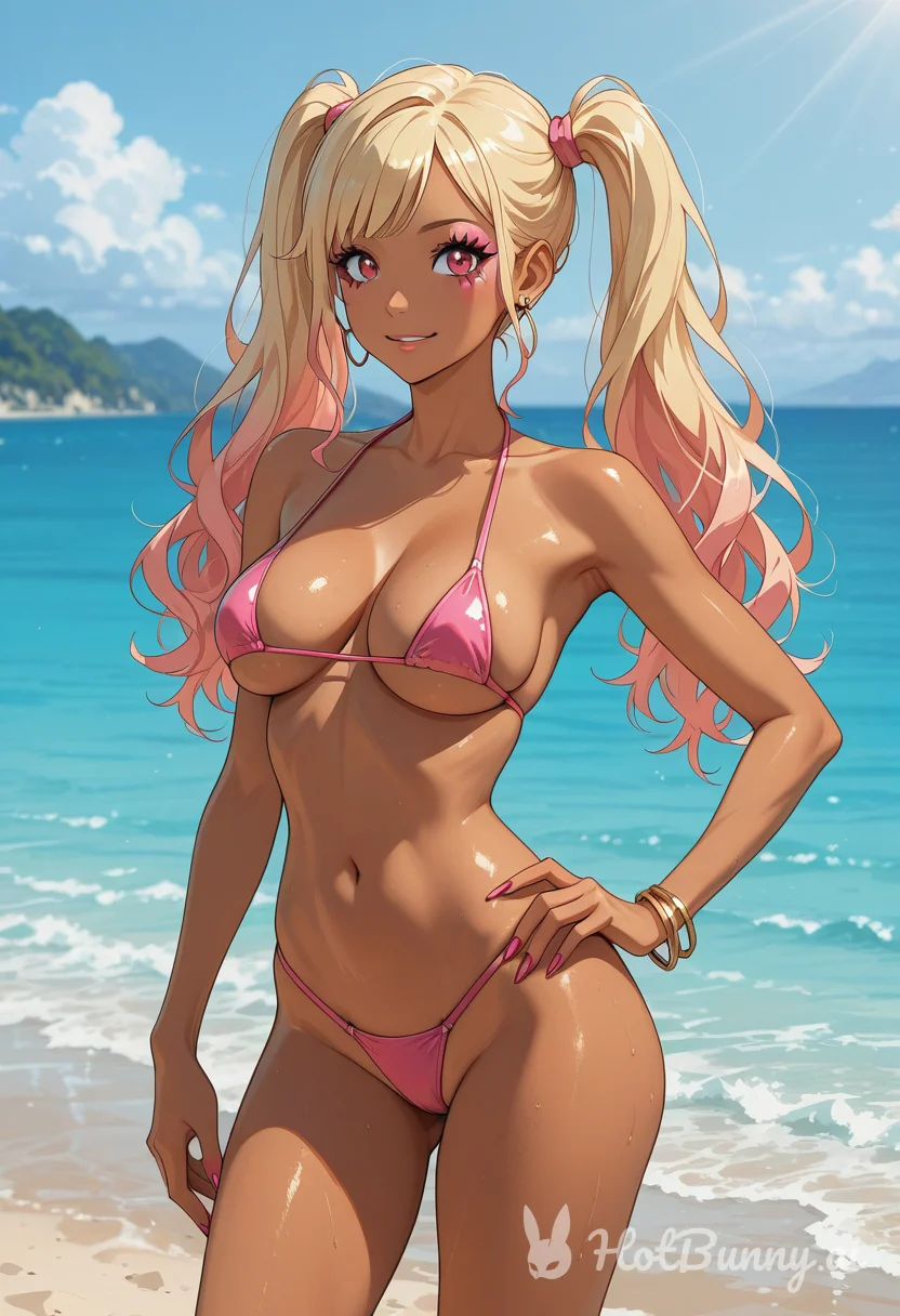 Ebony Swimsuit Blonde Ai Hentai