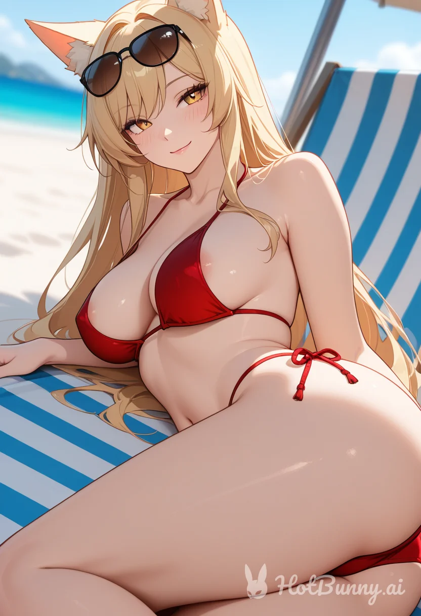 Fox Girl Swimsuit Blonde Ai Hentai