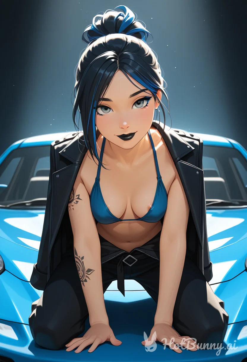 Brigit on the hood