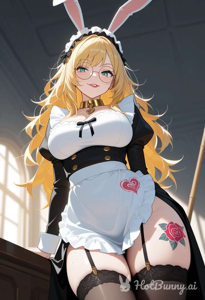 Maid Blonde Lingerie Ai Hentai