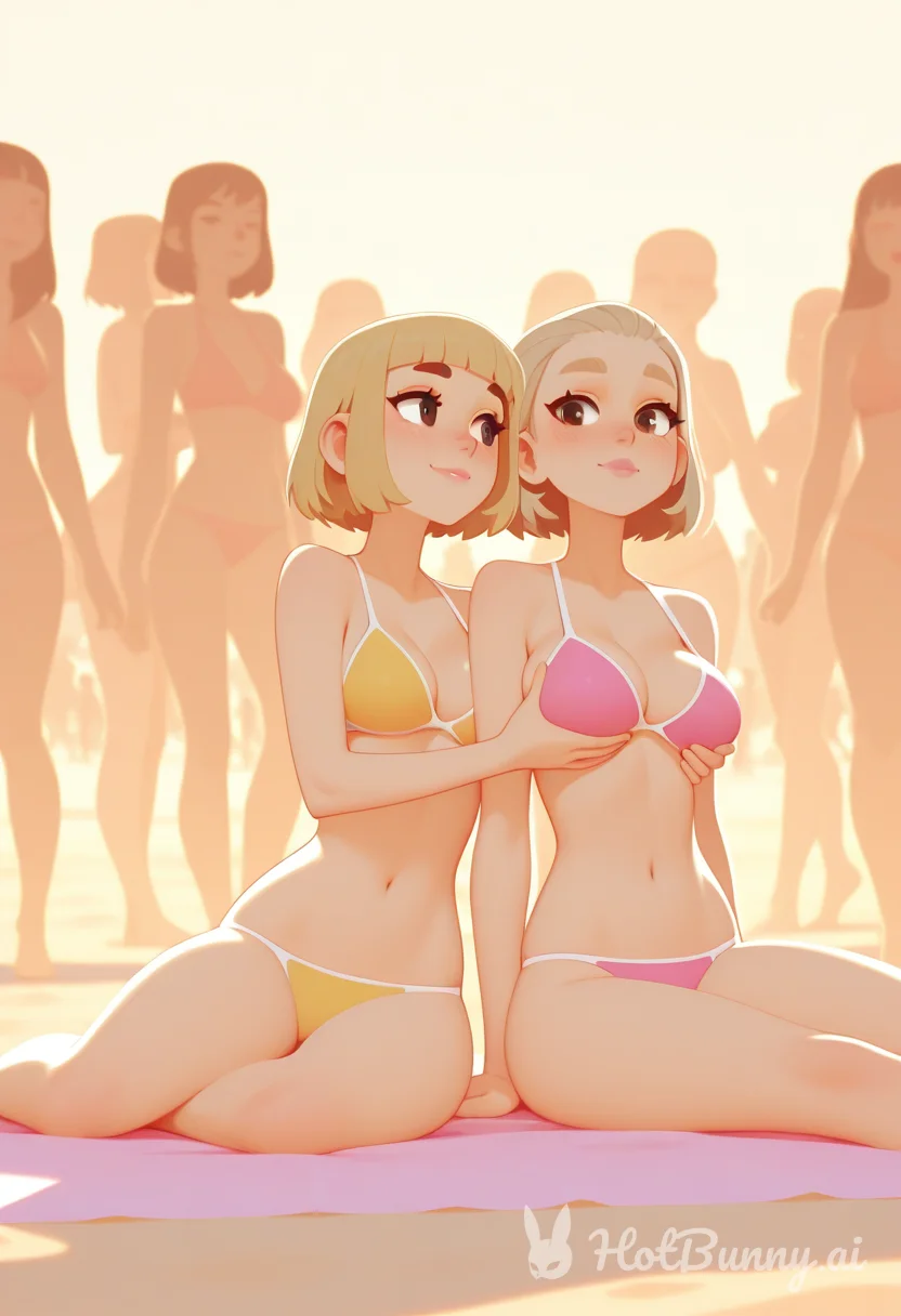 Lesbian Swimsuit Blonde Ai Hentai